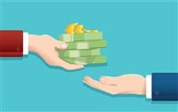 Businessman give money , salary concept vector illustration EPS10 — Vector