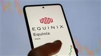 April 09th 2024 , Redwood City, California. Close up on logo of Equinix on the screen of an exchange. Equinix price stocks, $EQIX on a device. — Stock Editorial Photography