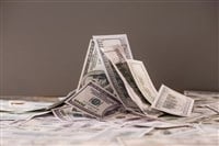 Heap of banknotes of us dollars — Photo